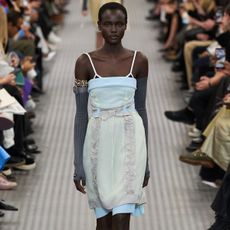 Slip dresses on the runway