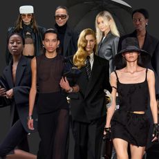 all black outfits on fashion influencers and on the spring/summer 2025 runways