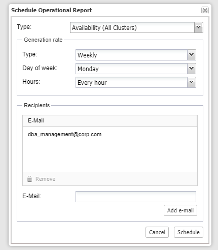 ClusterControl Operational Report Scheduler