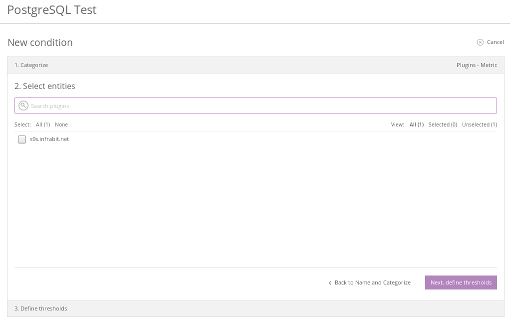 New Relic PostgreSQL Condition Entity